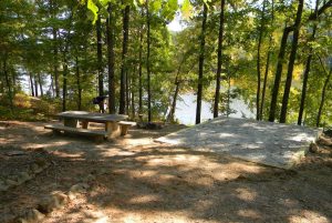 Picnic area at Lake Sinclair Recreation campground. 
